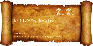 Kilián Kevin névjegykártya
